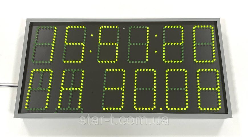 Часы термометр-календарь день недели 600х300мм зеленый 07582 фото