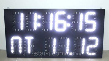 Світлодіодне табло (годинник, день тижня, календар, термометр) 1200х600мм 07769 фото