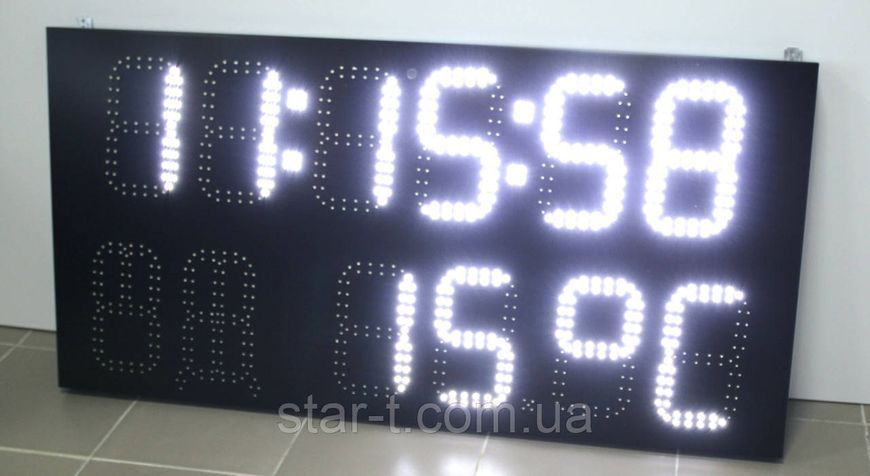 Світлодіодне табло (годинник, день тижня, календар, термометр) 1200х600мм 07769 фото