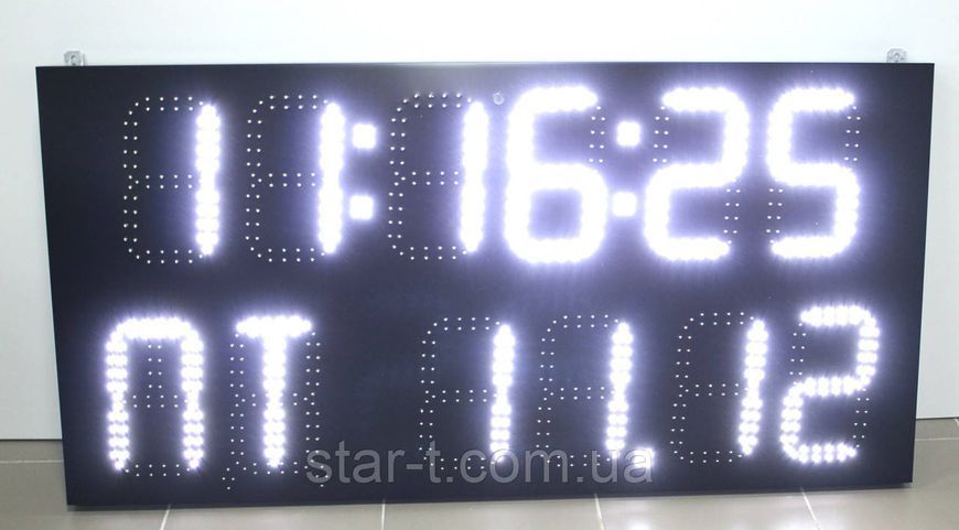 Світлодіодне табло (годинник, день тижня, календар, термометр) 1200х600мм 07769 фото