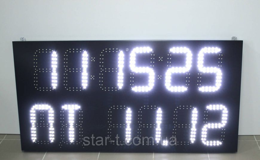 Світлодіодне табло (годинник, день тижня, календар, термометр) 1200х600мм 07769 фото