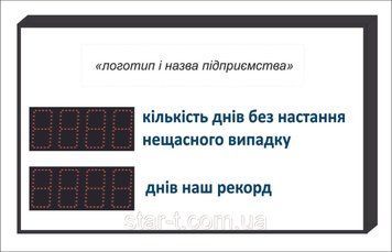Електронное табло "Дней без травм" 1000х600 мм 07861 фото