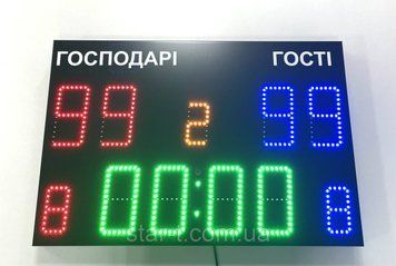 Універсальне спортивне табло із додатковими написами " ГОСПОДАРІ ГОСТІ" 07668 фото