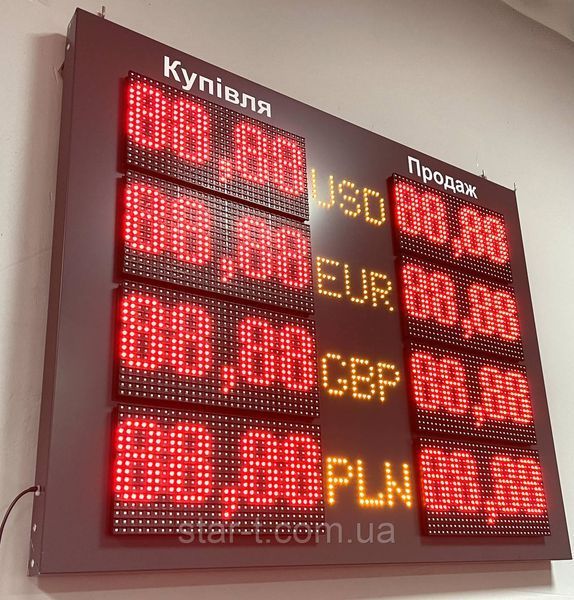 Табло обміну валюти 1000х800мм 07833 фото