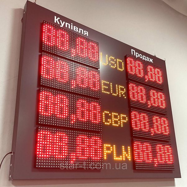 Табло обміну валюти 1000х800мм 07833 фото