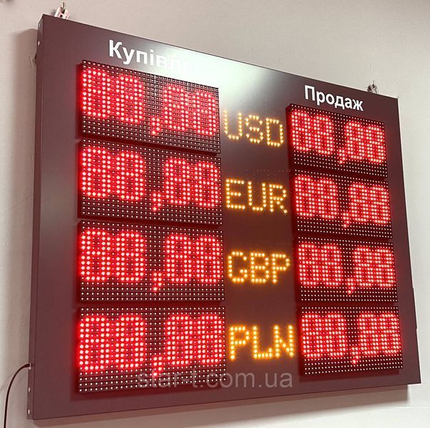 Табло обміну валюти 1000х800мм 07833 фото