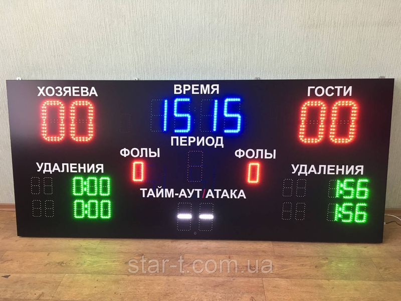 Светодиодное спортивное табло для гандбола. Размер 2100х900мм 07615 фото