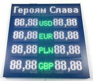 Табло обмена валют, 1000х1000мм 07839 фото