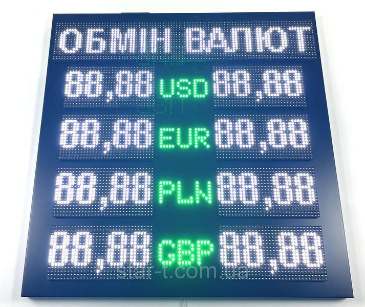 Табло обмена валют, 1000х1000мм 07839 фото