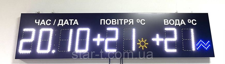 Світлодіодний годинник-термометр для басейну 07737 фото