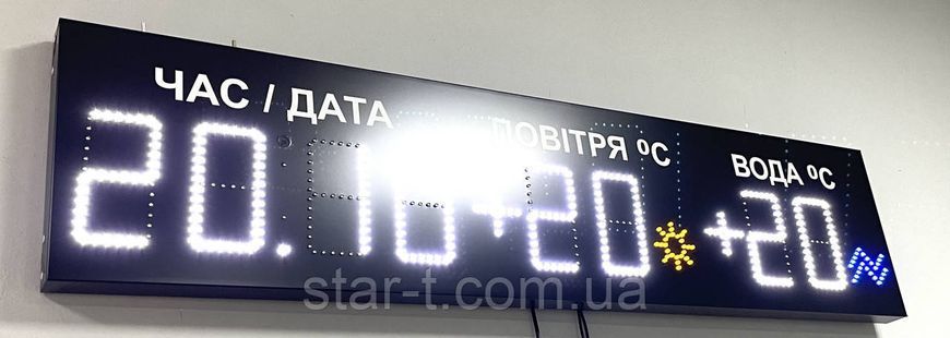 Світлодіодний годинник-термометр для басейну 07737 фото