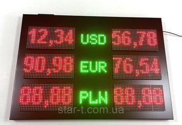 Двухстороннее табло для обмена валют, 1000х700мм 07844 фото