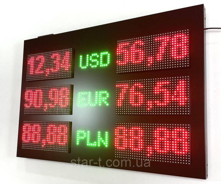 Двостороннє табло для обміну валют, 1000х700мм 07844 фото