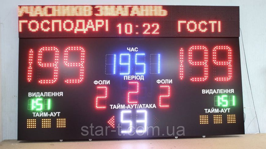 Спортивне табло з назвою команд 07743 фото