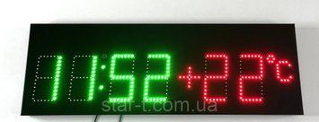Годинник з термометром 900х300мм 07843 фото